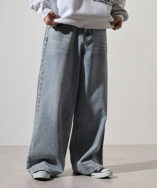 RE730(アールイーセブンサーティー)の「Double waist wide denim / ダブルウエストワイドデニム unisex(デニムパンツ・メンズ・ブラック/ライトブルー/ブルー・XL/L/M)」の12枚目の写真