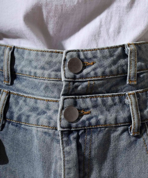 RE730(アールイーセブンサーティー)の「Double waist wide denim / ダブルウエストワイドデニム unisex(デニムパンツ・メンズ・ブラック/ライトブルー/ブルー・XL/L/M)」の18枚目の写真