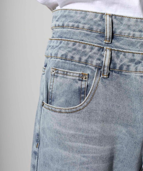 RE730(アールイーセブンサーティー)の「Double waist wide denim / ダブルウエストワイドデニム unisex(デニムパンツ・メンズ・ブラック/ライトブルー/ブルー・XL/L/M)」の20枚目の写真