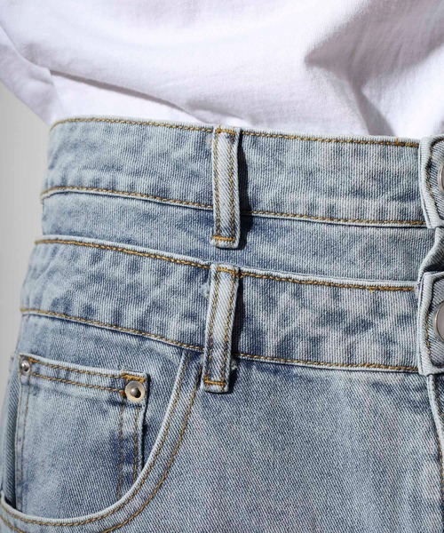 RE730(アールイーセブンサーティー)の「Double waist wide denim / ダブルウエストワイドデニム unisex(デニムパンツ・メンズ・ブラック/ライトブルー/ブルー・XL/L/M)」の21枚目の写真