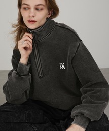 EMMA CLOTHES | ヴィンテージメイク メタルロゴプリント スタンドハーフジップスウェット(スウェット)