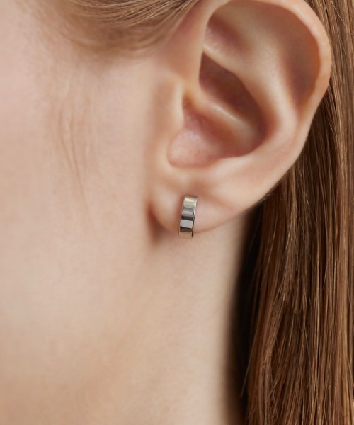 プラチナ フープ ピアス/片耳用（ピアス（片耳用））｜4℃ HOMME+