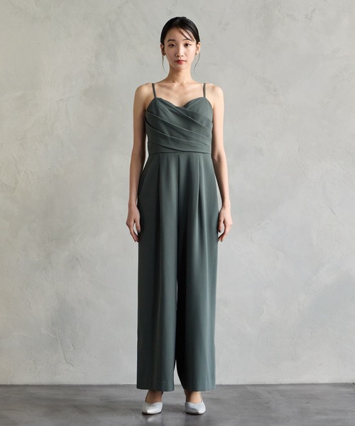 クロスデザインキャミソールオールインワンパーティードレス