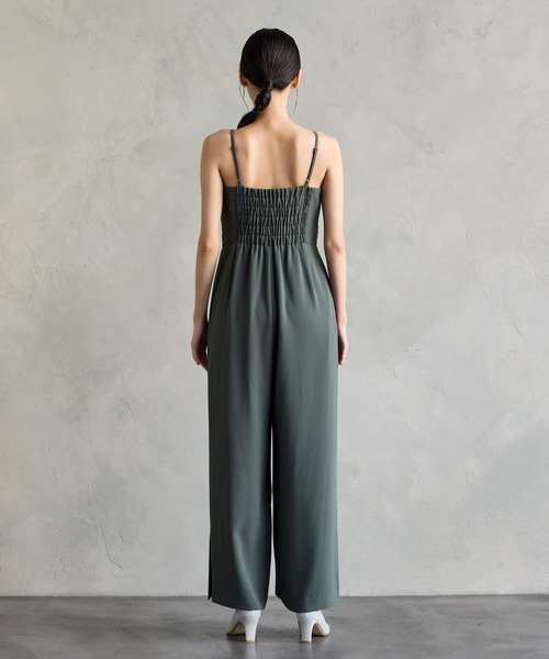 AIMER エメ　カーキ　パンツドレス　オールインワン　結婚式　お呼ばれ AIMER エメ カーキ パンツドレス オールインワン 結婚式 お呼ばれ