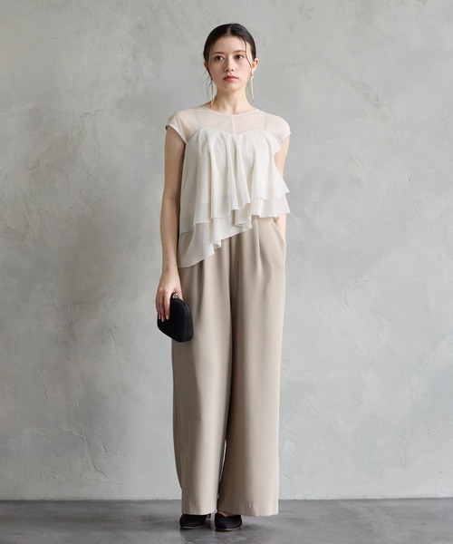 クロスデザインキャミソールオールインワンパーティードレス