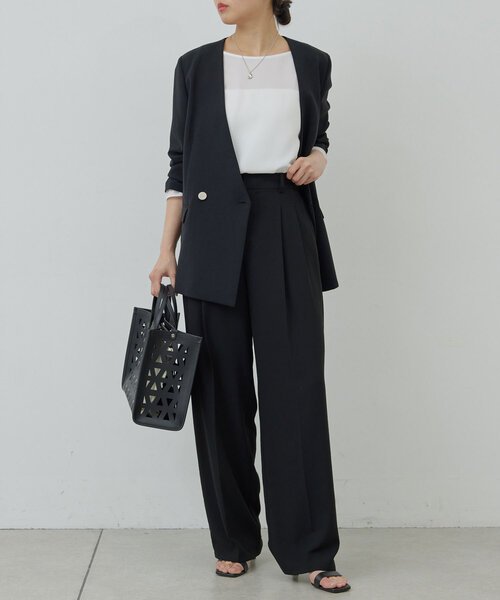 GALLARDAGALANTE(ガリャルダガランテ)の「【リニューアル!】ジャージーワイドタックパンツ(その他パンツ・レディース・イエロー/ライトグレー/ブラック・0/1/2)」の10枚目の写真