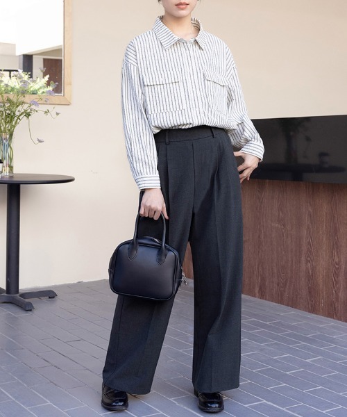 Doux Belle(ドゥーベル)の「ストライプ柄シャツ(シャツ/ブラウス・レディース・ブルー/ホワイト/ネイビー・MEDIUM)」の19枚目の写真