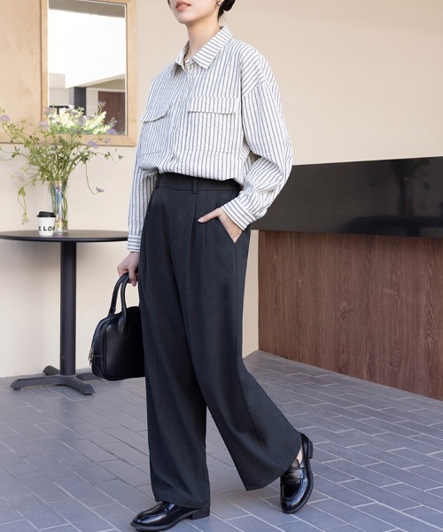 Doux Belle(ドゥーベル)の「ストライプ柄シャツ(シャツ/ブラウス・レディース・ブルー/ホワイト/ネイビー・MEDIUM)」の20枚目の写真