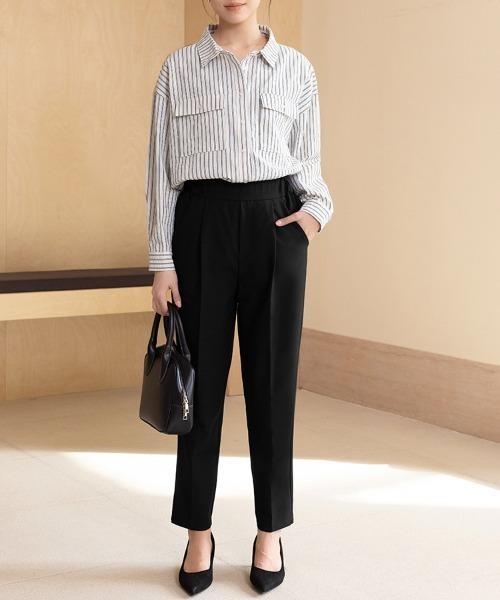 Doux Belle(ドゥーベル)の「ストライプ柄シャツ(シャツ/ブラウス・レディース・ブルー/ホワイト/ネイビー・MEDIUM)」の21枚目の写真