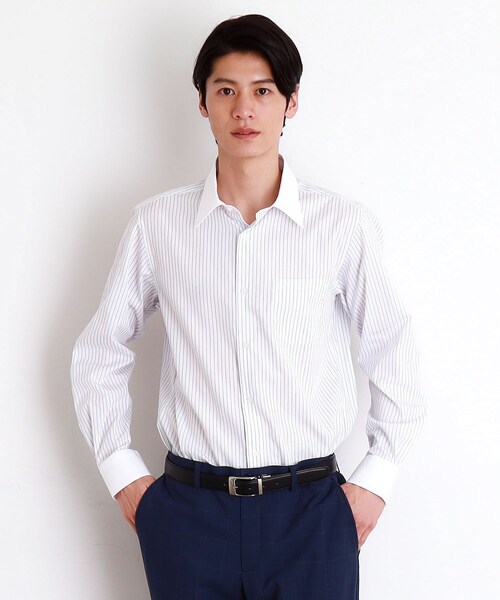 THE SHOP TK (ザ ショップ ティーケー )の「ドレスストライプシャツ【洗濯機OK】(ビジネスシャツ・メンズ・ブルー系その他4/ホワイト系5・04/01/02/03)」の2枚目の写真
