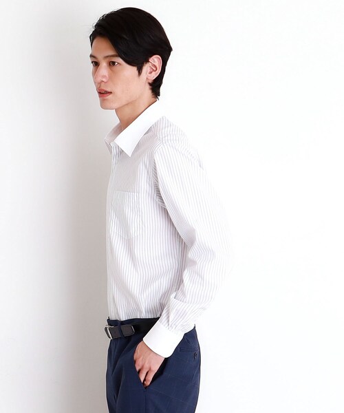THE SHOP TK (ザ ショップ ティーケー )の「ドレスストライプシャツ【洗濯機OK】(ビジネスシャツ・メンズ・ブルー系その他4/ホワイト系5・04/01/02/03)」の4枚目の写真