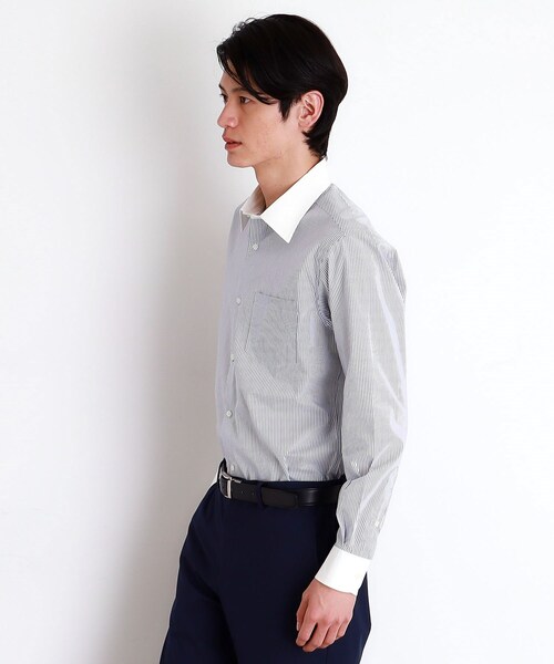 THE SHOP TK (ザ ショップ ティーケー )の「ドレスストライプシャツ【洗濯機OK】(ビジネスシャツ・メンズ・ブルー系その他4/ホワイト系5・04/01/02/03)」の7枚目の写真