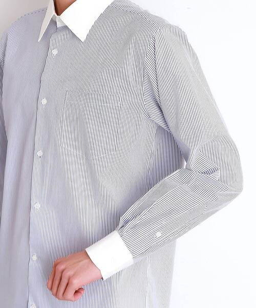 THE SHOP TK (ザ ショップ ティーケー )の「ドレスストライプシャツ【洗濯機OK】(ビジネスシャツ・メンズ・ブルー系その他4/ホワイト系5・04/01/02/03)」の15枚目の写真
