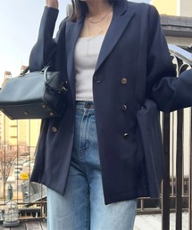 バルーンペプラムダブルボタンジャケット