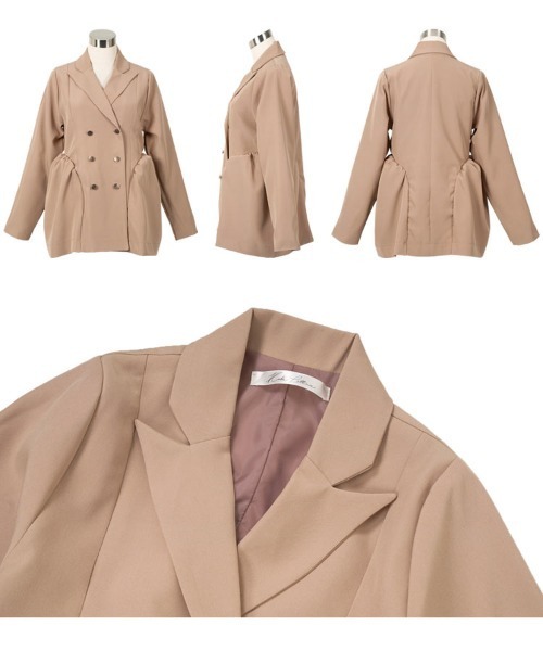 KOBE LETTUCE（コウベレタス）の「バルーンペプラムダブルボタンジャケット（テーラードジャケット・レディース・ベージュ/ネイビー/チャコール・M）」の14枚目の写真