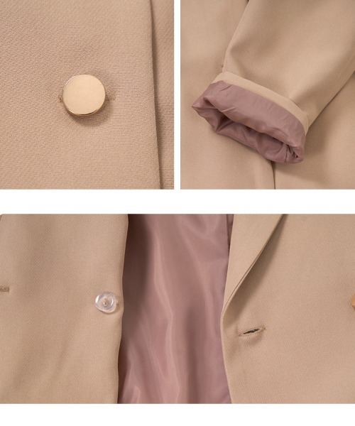 KOBE LETTUCE（コウベレタス）の「バルーンペプラムダブルボタンジャケット（テーラードジャケット・レディース・ベージュ/ネイビー/チャコール・M）」の15枚目の写真