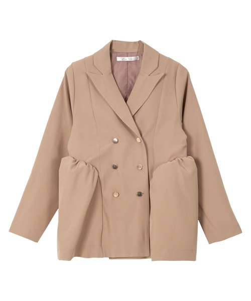KOBE LETTUCE（コウベレタス）の「バルーンペプラムダブルボタンジャケット（テーラードジャケット・レディース・ベージュ/ネイビー/チャコール・M）」の18枚目の写真