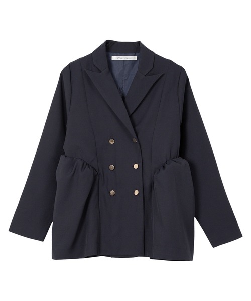 KOBE LETTUCE（コウベレタス）の「バルーンペプラムダブルボタンジャケット（テーラードジャケット・レディース・ベージュ/ネイビー/チャコール・M）」の19枚目の写真