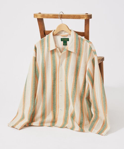 JOURNAL STANDARD relume（ジャーナルスタンダード　レリューム）の「INDIA COTTON クロシェシャツ（シャツ/ブラウス・メンズ・ブラック/グリーン/レッド/ブルー系その他・LARGE/MEDIUM）」の2枚目の写真