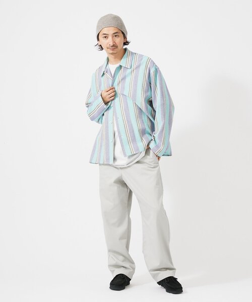 JOURNAL STANDARD relume（ジャーナルスタンダード　レリューム）の「INDIA COTTON クロシェシャツ（シャツ/ブラウス・メンズ・ブラック/グリーン/レッド/ブルー系その他・LARGE/MEDIUM）」の8枚目の写真