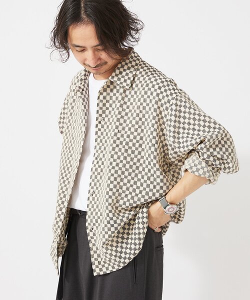 JOURNAL STANDARD relume（ジャーナルスタンダード　レリューム）の「INDIA COTTON クロシェシャツ（シャツ/ブラウス・メンズ・ブラック/グリーン/レッド/ブルー系その他・LARGE/MEDIUM）」の13枚目の写真