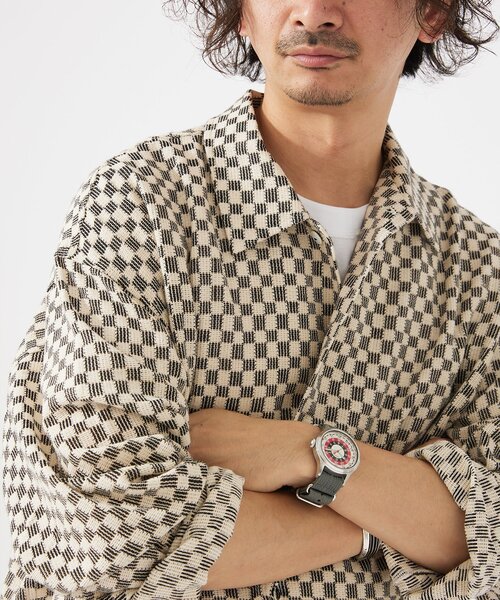 JOURNAL STANDARD relume（ジャーナルスタンダード　レリューム）の「INDIA COTTON クロシェシャツ（シャツ/ブラウス・メンズ・ブラック/グリーン/レッド/ブルー系その他・LARGE/MEDIUM）」の16枚目の写真