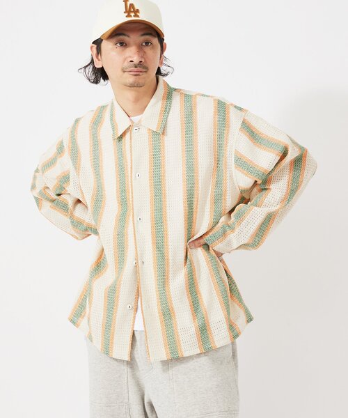 JOURNAL STANDARD relume（ジャーナルスタンダード　レリューム）の「INDIA COTTON クロシェシャツ（シャツ/ブラウス・メンズ・ブラック/グリーン/レッド/ブルー系その他・LARGE/MEDIUM）」の19枚目の写真