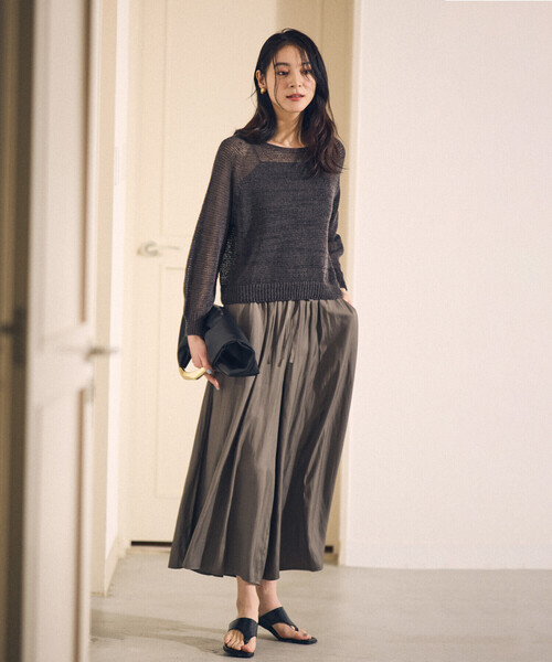 COMME CA ISM（コムサイズム）の「ゆるっとろみ スカーチョ / セットアップ対応（その他パンツ・レディース・ブラック/カーキ/ダークブラウン・MEDIUM/LARGE）」の5枚目の写真