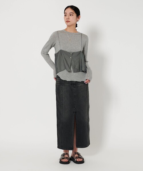 BEAUTY&YOUTH UNITED ARROWS(ビューティーアンドユースユナイテッドアローズ)の「レーヨンナイロン シアー キャミソール -2WAY-(シャツ/ブラウス・レディース・ターコイズブルー/オフホワイト/ダークグレー・FREE)」の15枚目の写真