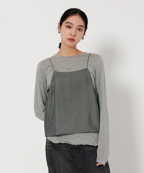 BEAUTY&YOUTH UNITED ARROWS(ビューティーアンドユースユナイテッドアローズ)の「レーヨンナイロン シアー キャミソール -2WAY-(シャツ/ブラウス・レディース・ターコイズブルー/オフホワイト/ダークグレー・FREE)」の9枚目の写真