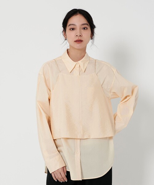 ビューティーアンドユース　BLC LACE 2WAY WPSK RE ORDER】2WAY LACE COLLAR TUCK PEPLUM TOPS - BIRTHDAY BASH
