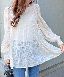 Futier land（フューティアランド）の「ジャガードフラワーシアートップス（チュニック）」