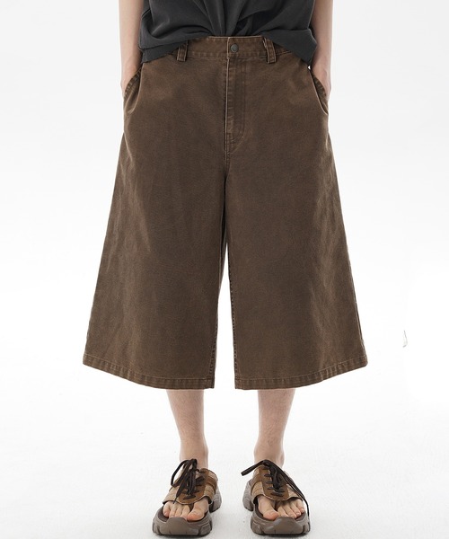 MASONPRINCE(メイソンプリンス)の「ワイドシルエット クロップドパンツ DK3117【MASONPRINCE】(その他パンツ・メンズ・ブラウン/ブラック/カーキ・L/M/S/XL)」の3枚目の写真