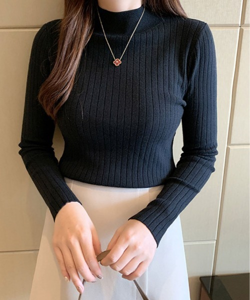 kirakiraShop(キラキラショップ)の「長袖 ハイネック ニットソー(ニット/セーター・レディース・マスタード/ベージュ/ブラウン/ホワイト/レッド系/ブラック/ブルー/グレー/クリーム・FREE)」の13枚目の写真
