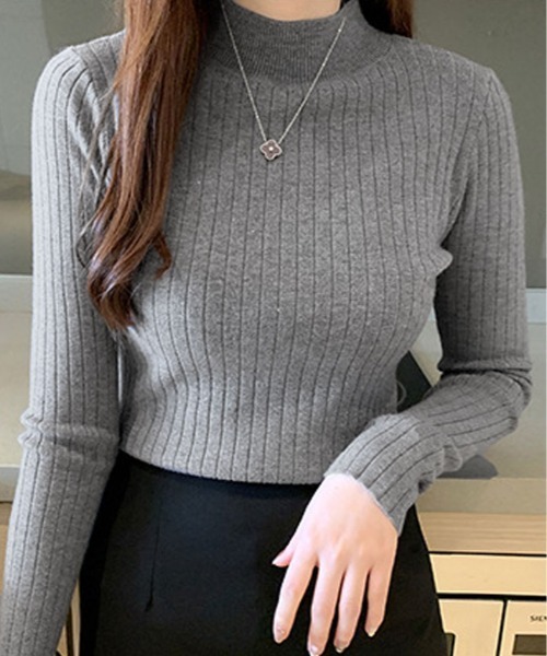 kirakiraShop(キラキラショップ)の「長袖 ハイネック ニットソー(ニット/セーター・レディース・マスタード/ベージュ/ブラウン/ホワイト/レッド系/ブラック/ブルー/グレー/クリーム・FREE)」の18枚目の写真