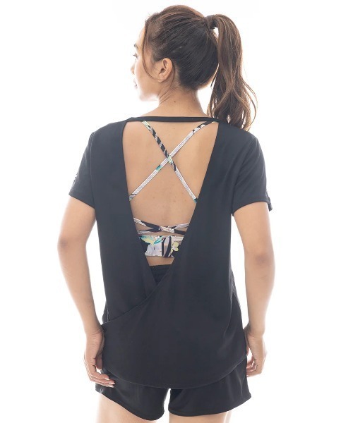 BILLABONG(ビラボン)の「BILLABONG レディース 【ACTIVE】 ACTIVE BACK HOLE MESH TEE アクティブウェア 【2025年春夏モデル】/ビラボントレーニングTシャツ(Tシャツ/カットソー・レディース・ホワイト/ブラック・MEDIUM)」の6枚目の写真