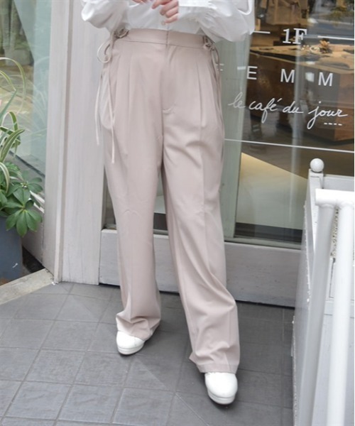 axes femme（アクシーズファム）の「調節ボタンストレートパンツ（その他パンツ・レディース・ブラック/ベージュ・LARGE/MEDIUM）」の20枚目の写真