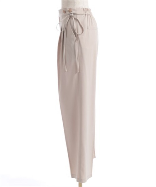 axes femme（アクシーズファム）の「調節ボタンストレートパンツ（その他パンツ・レディース・ブラック/ベージュ・LARGE/MEDIUM）」の12枚目の写真