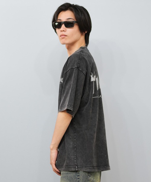 THRASHER(スラッシャー)の「【ムラサキスポーツ限定】THRASHER/スラッシャー 半袖Tシャツ バックプリント ビックシルエット 253TH1ST045(Tシャツ/カットソー・メンズ・ブラック×ホワイト/ブラック×イエロー・L/M/XL)」の5枚目の写真