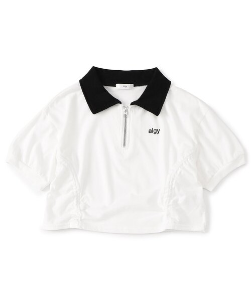algy（アルジー）の「フロントジップシャーリング半袖T（Tシャツ/カットソー・キッズ・ブラック/サックスブルー/オフホワイト・X-SMALL/XX-SMALL/SMALL/MEDIUM）」の5枚目の写真