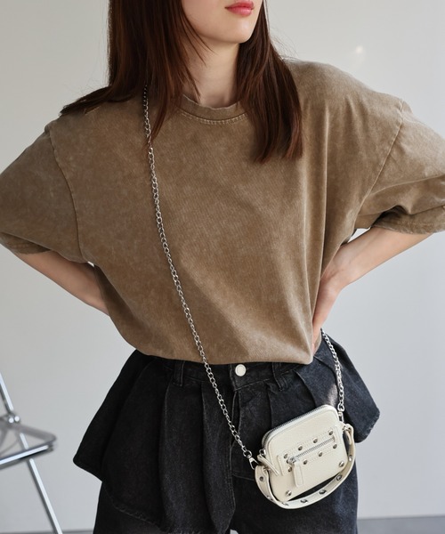 CREARE -LINO-（クレアーレリノ）の「〈ユニセックス商品〉ヴィンテージライクダメージTシャツ（Tシャツ/カットソー・レディース・ベージュ/グレー/ブラック・M）」の21枚目の写真