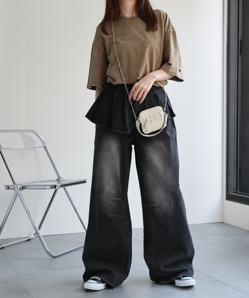 CREARE -LINO-（クレアーレリノ）の「〈ユニセックス商品〉ヴィンテージライクダメージTシャツ（Tシャツ/カットソー・レディース・ベージュ/グレー/ブラック・M）」の7枚目の写真