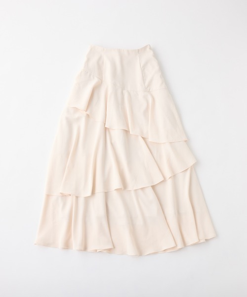 one after another NICE CLAUP（ワンアフターアナザーナイスクラップ）の「ティアードロングスカート（スカート・レディース・ブラック/アイボリー/グレー・FREE）」の8枚目の写真