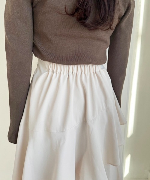 one after another NICE CLAUP（ワンアフターアナザーナイスクラップ）の「ティアードロングスカート（スカート・レディース・ブラック/アイボリー/グレー・FREE）」の9枚目の写真