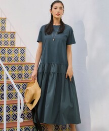 値引【未使用23区】23Fondation 濃いグリーンワンピース　M-Lサイズ 値引【未使用23区】23Fondation 濃いグリーンワンピース M-L