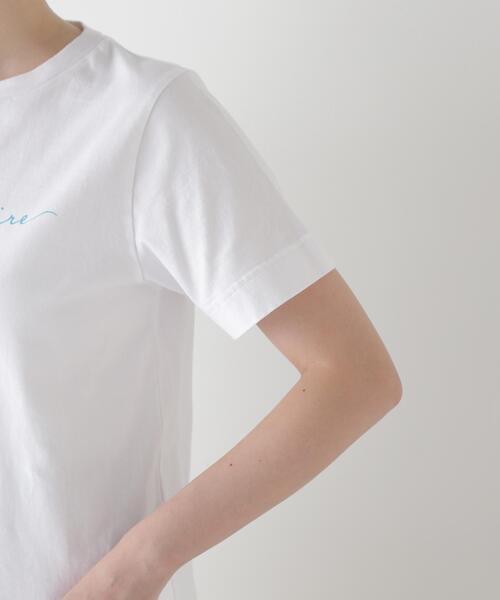 human woman(ヒューマンウーマン)の「◆天竺ロゴTシャツ(Tシャツ/カットソー・レディース・ホワイト/ライトグリーン/ベージュ・MEDIUM)」の13枚目の写真