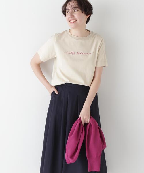 human woman(ヒューマンウーマン)の「◆天竺ロゴTシャツ(Tシャツ/カットソー・レディース・ホワイト/ライトグリーン/ベージュ・MEDIUM)」の17枚目の写真