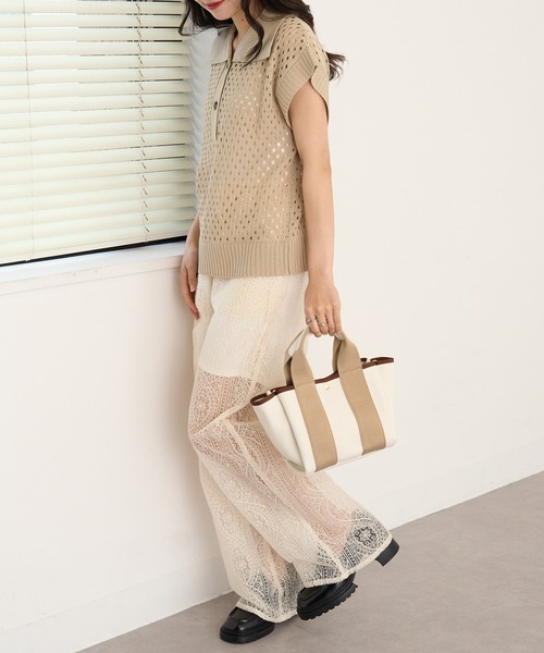 cache cache(カシュ カシュ)の「【cache cache】太ショルダー付き2wayテープトートバッグ S(ショルダーバッグ・レディース・ブラック/ベージュ/グレー/アイボリー/ブラウン・FREE)」の20枚目の写真