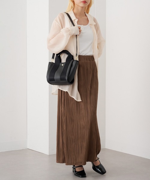 cache cache(カシュ カシュ)の「【cache cache】太ショルダー付き2wayテープトートバッグ S(ショルダーバッグ・レディース・ブラック/ベージュ/グレー/アイボリー/ブラウン・FREE)」の13枚目の写真