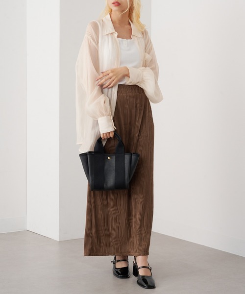 cache cache(カシュ カシュ)の「【cache cache】太ショルダー付き2wayテープトートバッグ S(ショルダーバッグ・レディース・ブラック/ベージュ/グレー/アイボリー/ブラウン・FREE)」の14枚目の写真